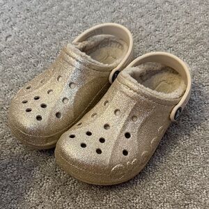 Kids Gold Glitter Clogs